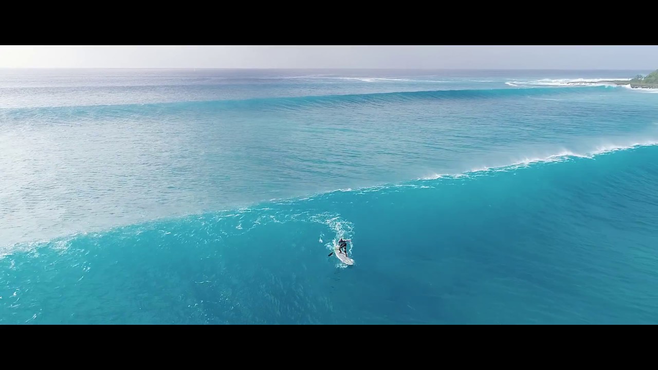 SUP Surfing Session on Amazing Caribbean Waters Filmed by Drone