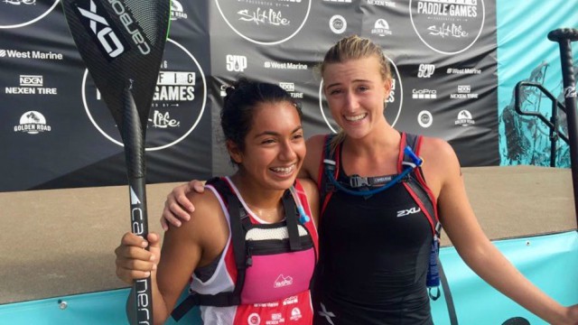 Shae Foudy accompanied by fellow talented young paddler Erika Benitez at the 2016 PPG