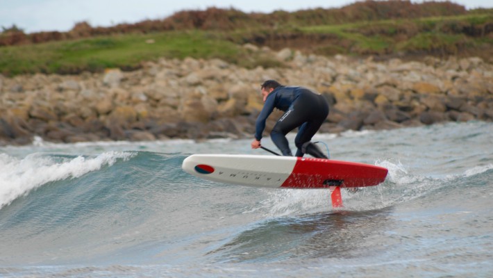 Greg Closier with a new model on the Breton coast